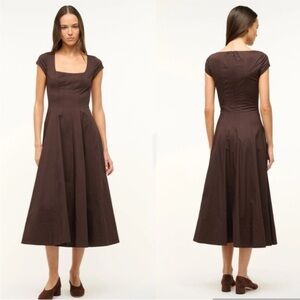 Staud Short Sleeve Wells Dress Earth, Size: 14